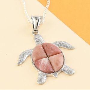 NEW Jasper Turtle Pendant Necklace 18"